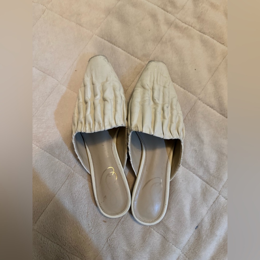 Sam Edelman ivory mules